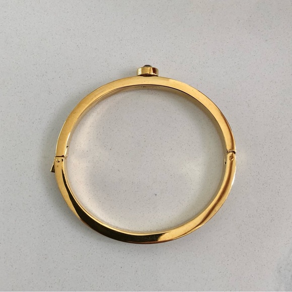 ⭐️Kate Spade⭐️Forever Gems Gold Black Hinged Bracelet Women's Bangle Jewelry - Picture 8 of 13